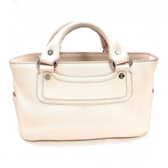 GUC CELINE Pale PINK Blush BOOGIE BAG Rare Color LEATHER LUXE Satchel VINTAGE - Picture 1 of 9